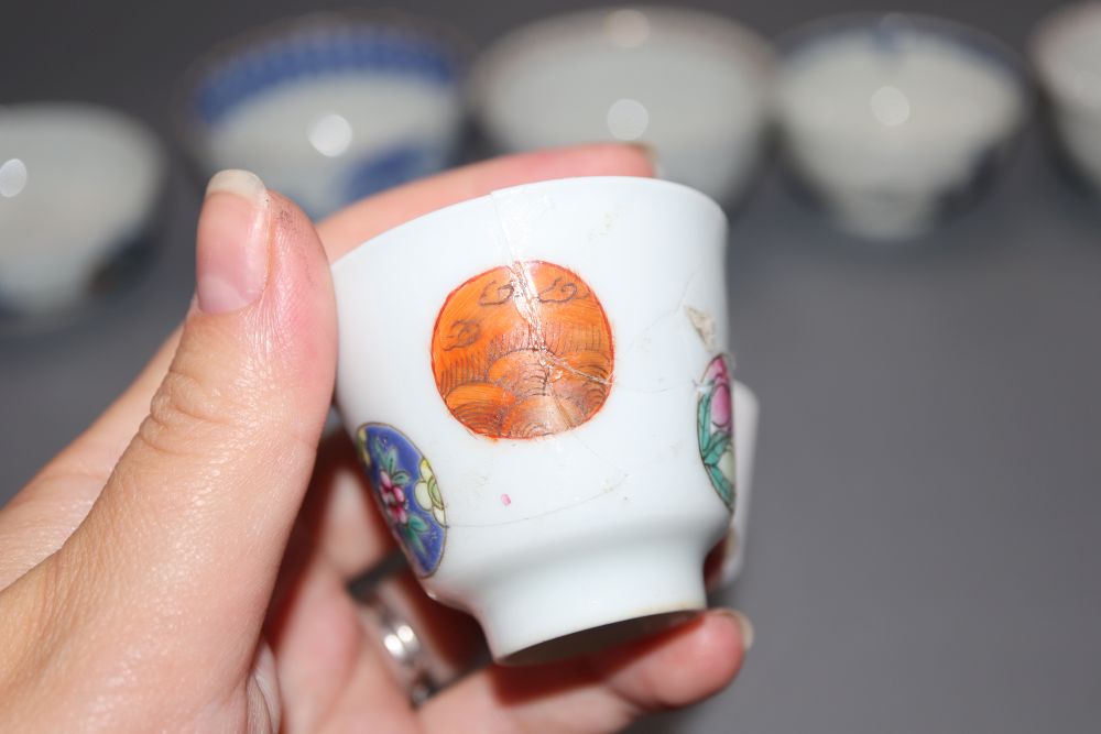 Six Chinese porcelain cups or tea bowls